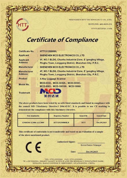 China Shenzhen MCD Electronics Co., Ltd. certificaciones
