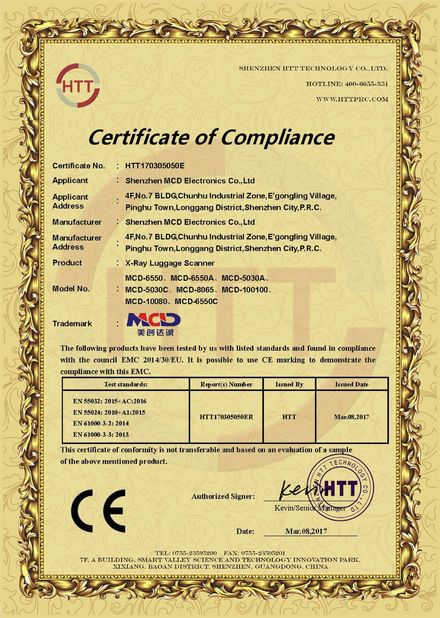 China Shenzhen MCD Electronics Co., Ltd. certificaciones